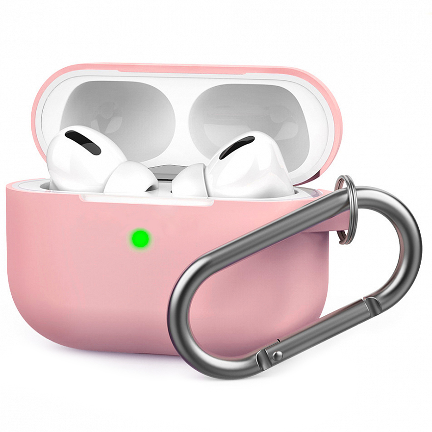 Чехол Royal Edition Silicone Case с карабином для AirPods Pro розовый