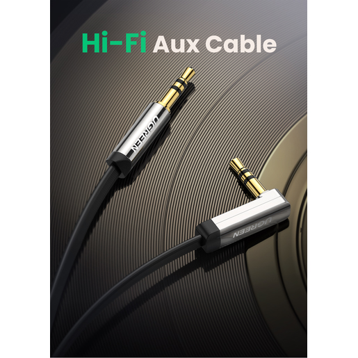 Кабель Ugreen AV119 (10597) 3.5 mm Male to 3.5 mm Male (1 метр) чёрный