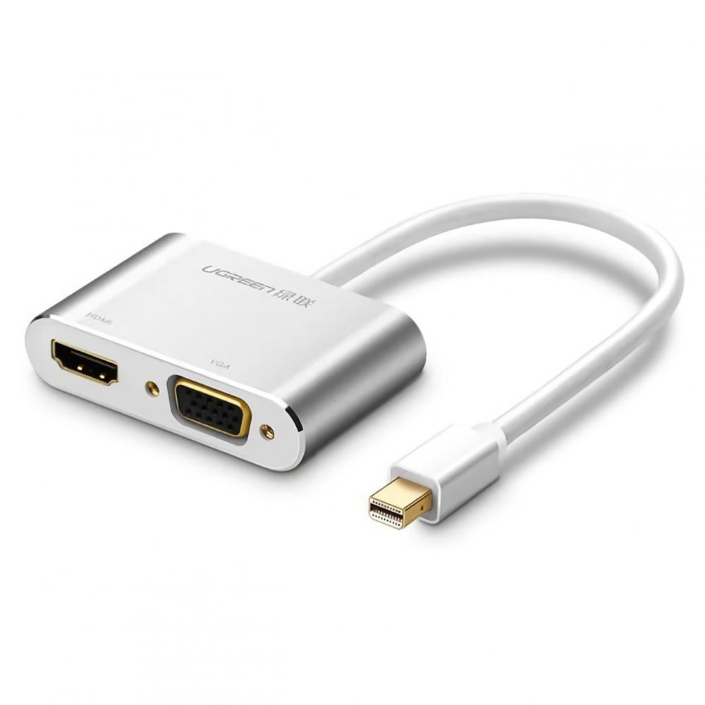 Переходник Ugreen MD115 Mini DisplayPort - HDMI to VGA Converter (4K) серебристый
