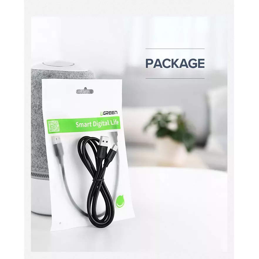 Кабель Ugreen US287 USB-A 2.0 to USB-C Cable (1,5 метра) чёрный (60117)