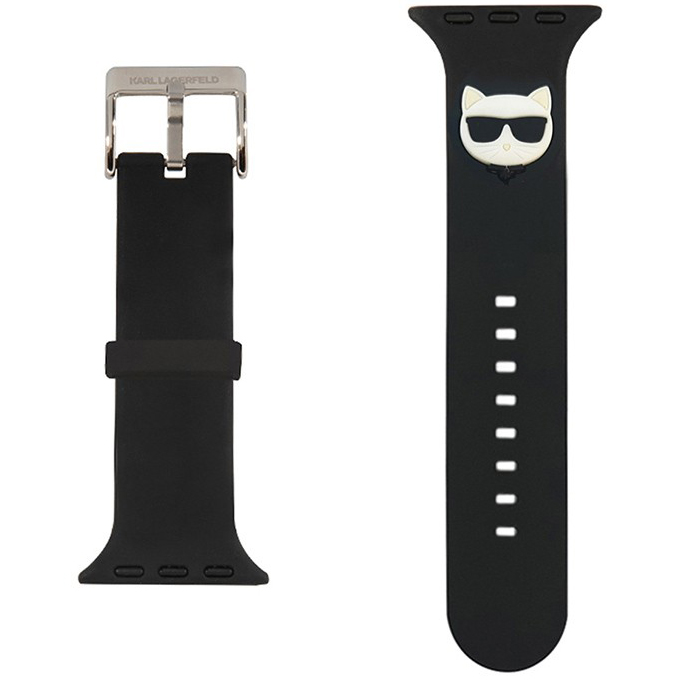 Ремешок CG Mobile Lagerfeld Silicone Choupette Head для Apple Watch 42/44/45 мм чёрный