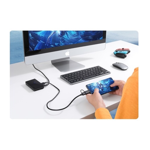 Внешняя карта видеозахват Ugreen CM410 (10936) Audio Video Capture Card Mic+Headphone 1080P HDMI чёрного цвета
