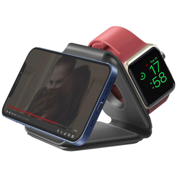 Беспроводное зарядное устройство EnergEA Bazic GoMag Trio Magnetic Wireless 15W серое (GM-TRIO-GRY)