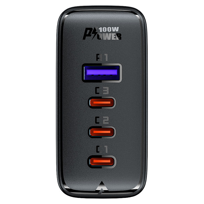 Сетевое зарядное устройство ACEFAST A37 PD100W GaN (3xUSB-C + USB-A) Fast Charge Wall Charger белое (EU)