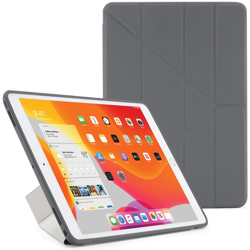 Чехол Pipetto Case Origami TPU для iPad 10.2" серый