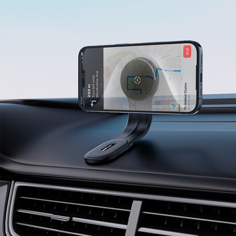 Автодержатель с функцией беспроводной зарядки Acefast D21 Fast Wireless Charger Magnetic Car Holder (AF-D21-BK)