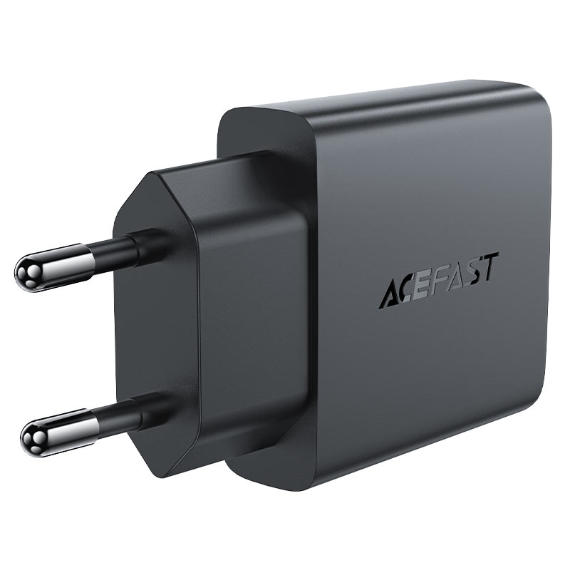 Сетевое зарядное устройство Acefast A69 PD30W GaN USB-A+USB-C Charger чёрное (AF-A69-BK)