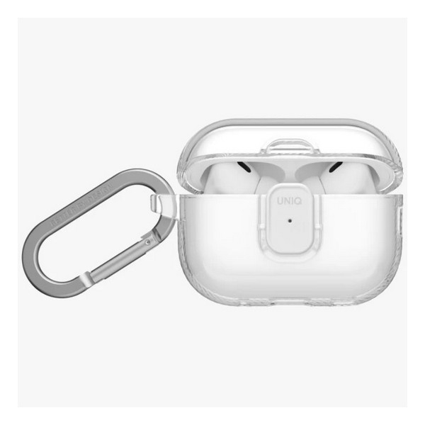 Чехол с карабином Uniq Glase PRO для Airpods Pro 3 прозрачный