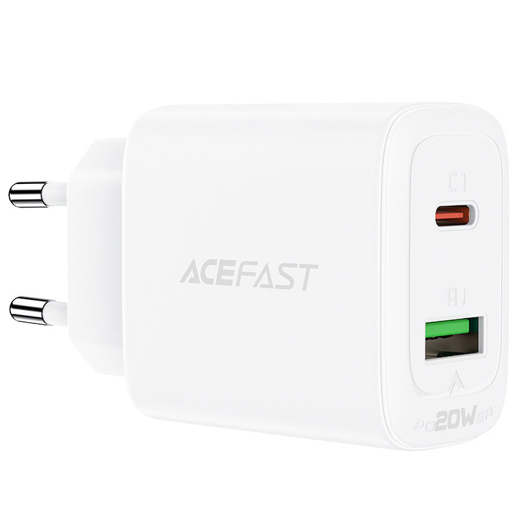 Сетевое зарядное устройство Acefast A25 USB Type-C / USB 20W Wall Charger белое (AF-A25-WH) 