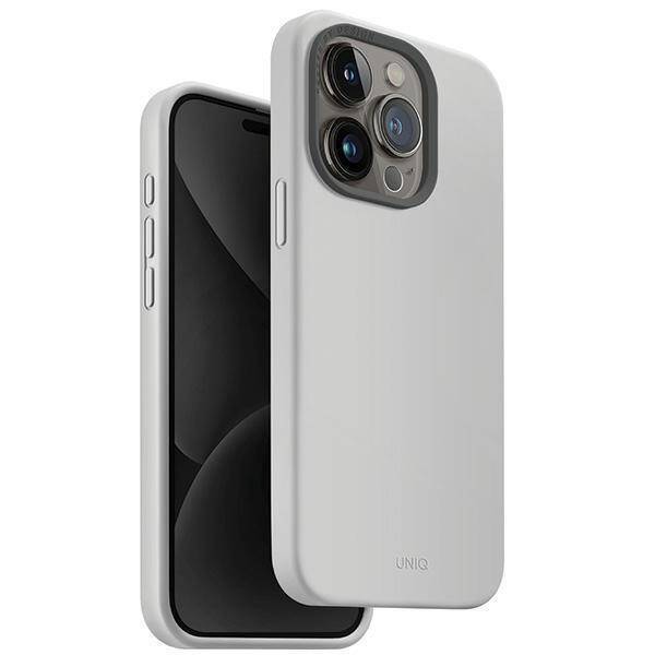 Чехол Uniq LINO MagSafe для iPhone 15 Pro Max серый (Chalk Grey)
