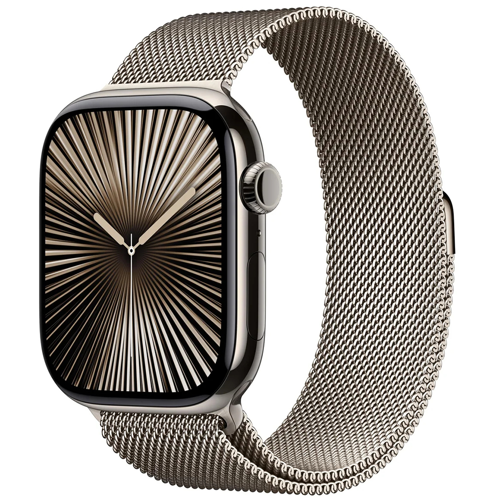 Умные часы Apple Watch Series 10 46 мм, GPS + Cellular, титан серебристый, миланский ремешок серебристый S/M