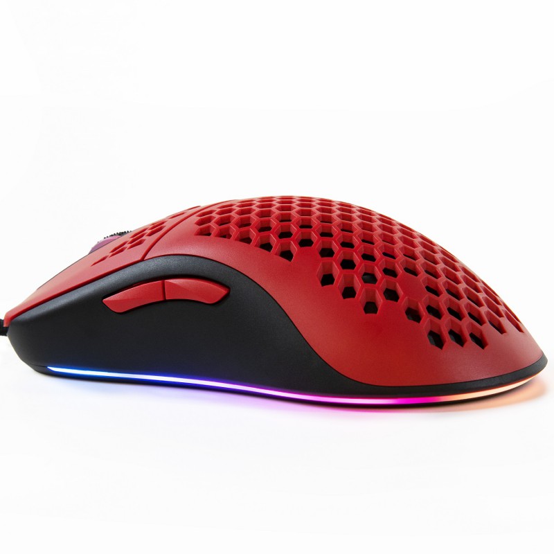 Игровая мышь Arozzi FAVO с RGB подсветкой чёрная/красная