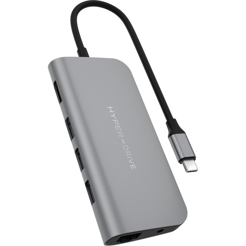 Мульти хаб HyperDrive POWER 9-in-1 USB-C Hub серый (HD30F-GRAY)