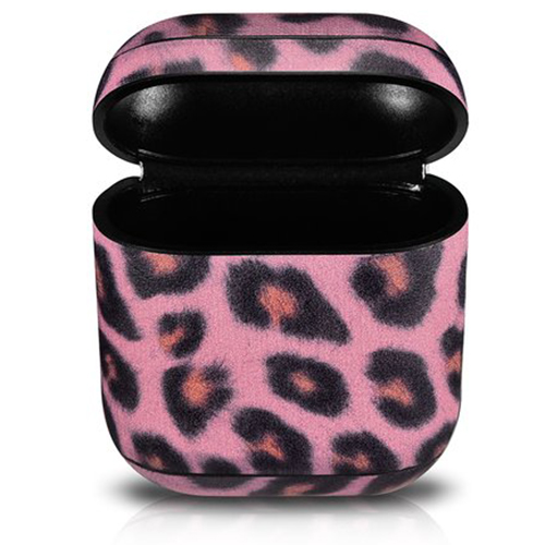 Чехол iCarer для Airpods leather series leopard розовый (AP006-PE)