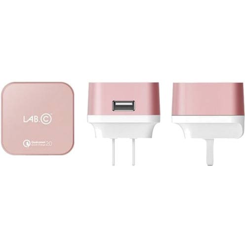 Сетевое зарядное устройство LAB.C X1 1-USB 2.4A розовое золото