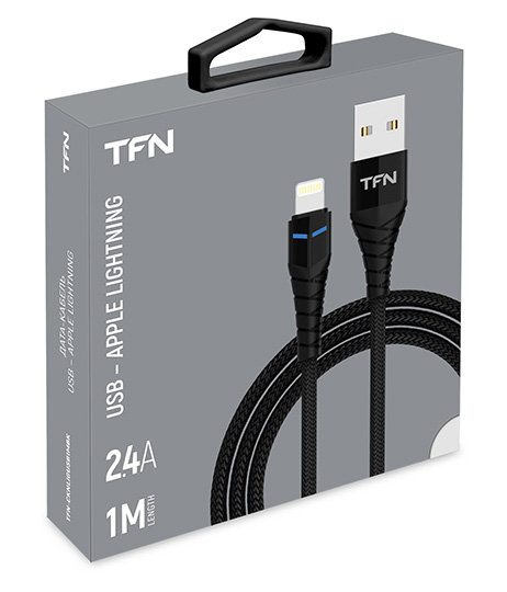 Кабель TFN 8pin (Lightning-USB) Knight (1 метр) чёрный