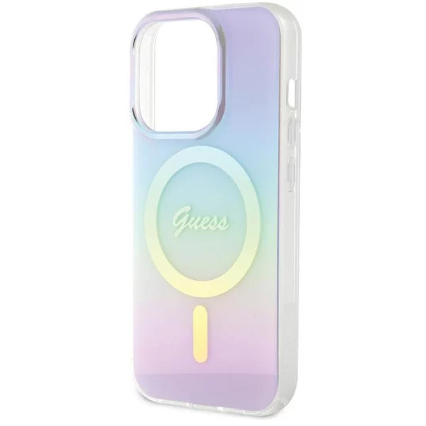 Чехол CG Mobile Guess IML Iridescent MagSafe для iPhone 15 Pro фиолетовый градиент