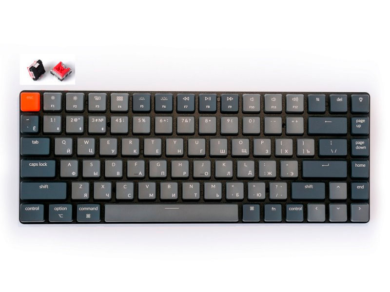Беспроводная клавиатура Keychron K3 серая 84 клавиши, RGB подсветка, Red Switch (K3E1Z)