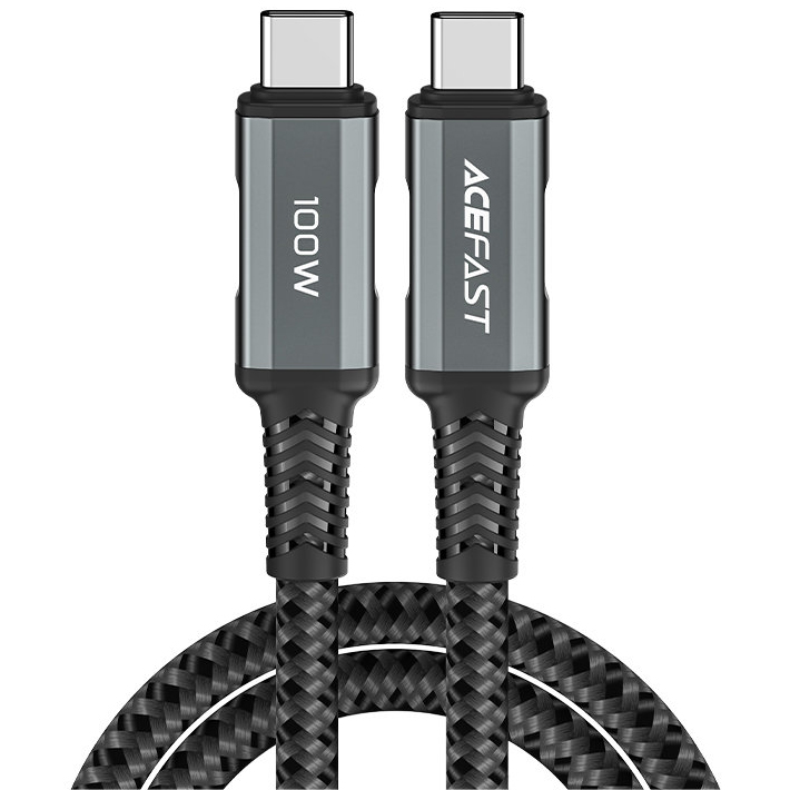 Кабель Acefast C4-03 USB-C to USB-C 100W (2 метра) серый космос (AF-C4-03-GY)