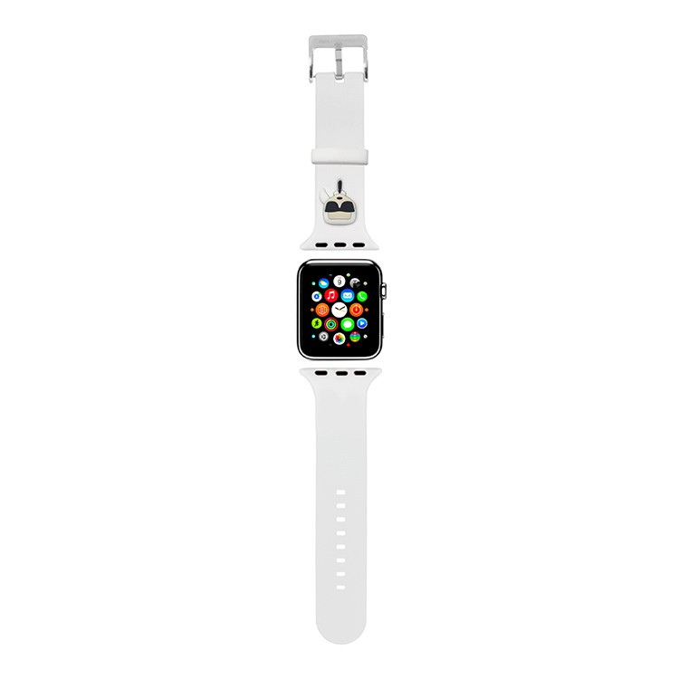 Ремешок CG Mobile Lagerfeld Silicone Karl Head для Apple Watch 42/44/45 мм белый