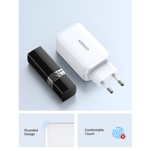 Сетевое зарядное устройство UGREEN CD244 (15334) Nexode USB-A+2*USB-C 65W GaN Tech Fast Charger EU белое
