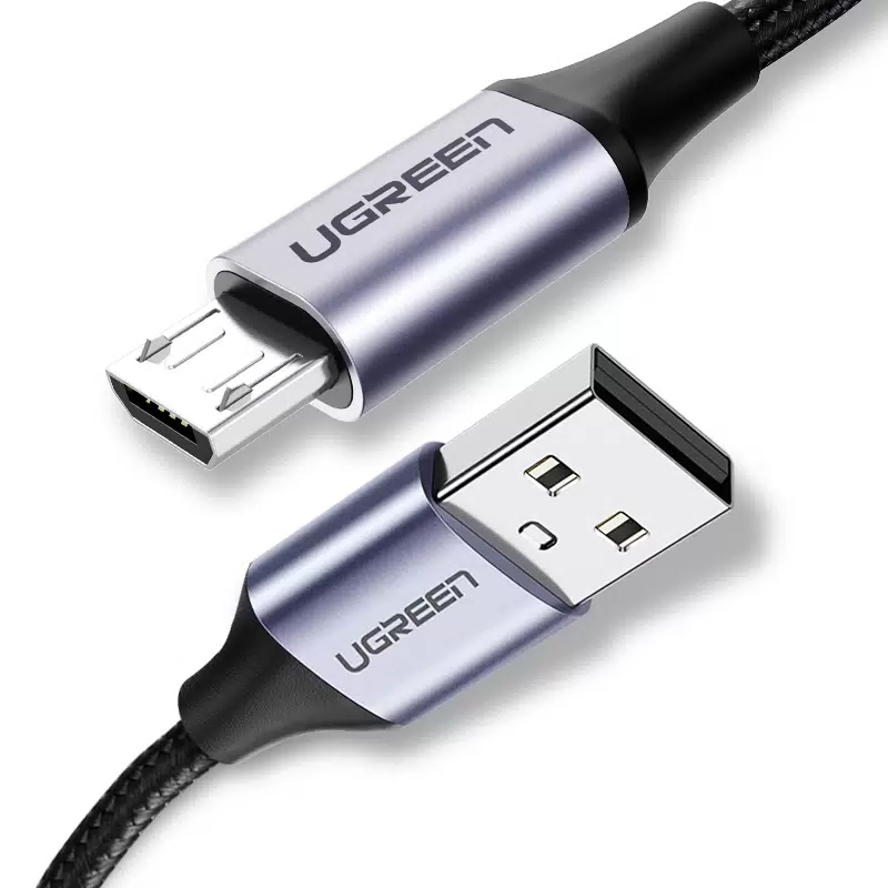 Кабель Ugreen US290 (60144) USB — micro-USB Cable (25 сантиметров) чёрный