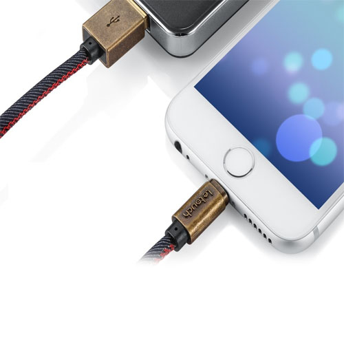 Реверсивный кабель Lightning-USB Le Touch Denim 0.2м
