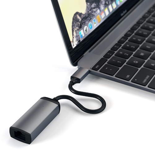 Адаптер Satechi USB Type-C to Ethernet Adapter (ST-TCENM) серый космос