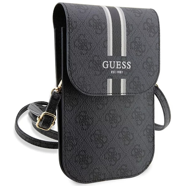 Сумка Guess 4G Printed Stripes для смартфонов чёрная (GUWBP4RPSK)