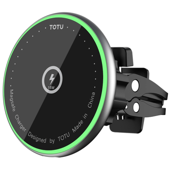 Автодержатель с функцией беспроводной зарядки TOTU War Drum Series MagSafe 15W Magnetic Wireless чёрный (CACW-53)
