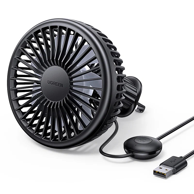 Вентилятор автомобильный UGREEN LP436 (10421) Air Vent Car Electric USB Fan чёрный
