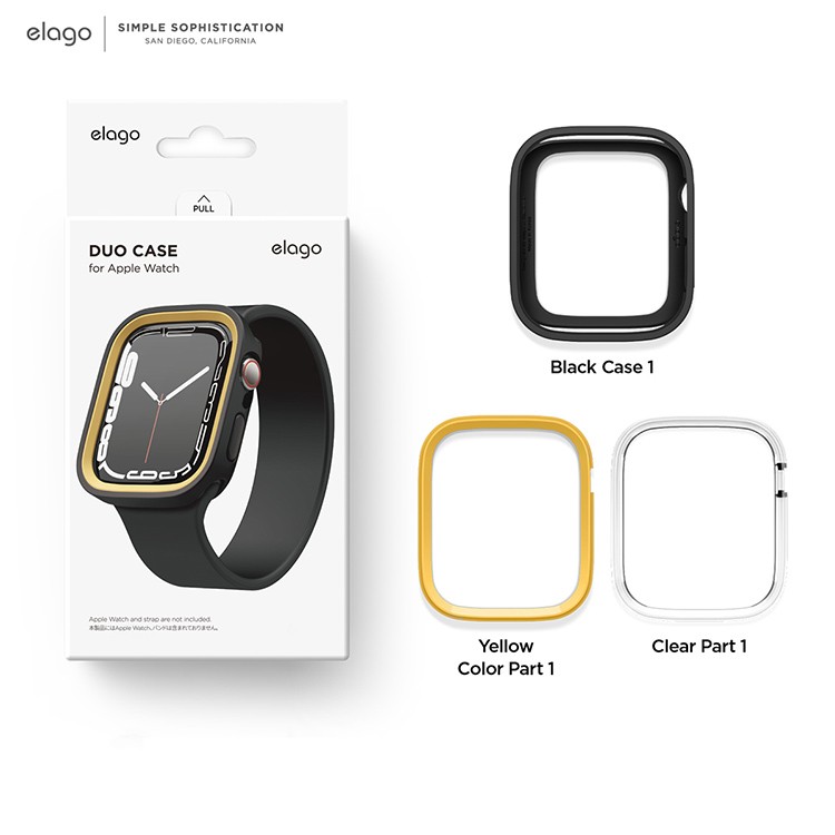 Чехол Elago DUO для Apple Watch 44/45 мм чёрный / жёлтый