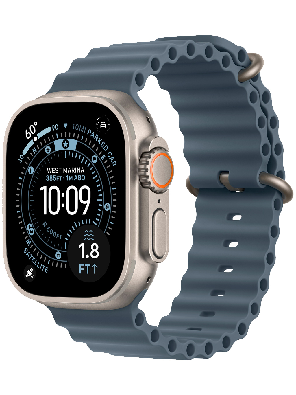 Часы Apple Watch Ultra 3 Natural 49 мм Ocean Band синий ремешок