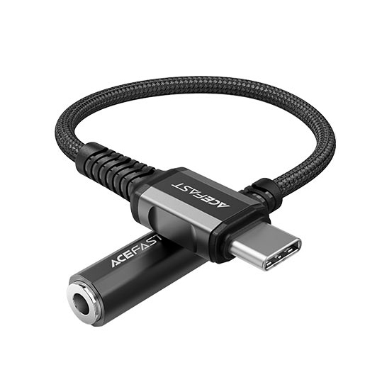 Кабель Acefast C1-07 USB-C to 3.5 mm Cable (18 сантиметров) чёрный (AF-C1-07-BK)