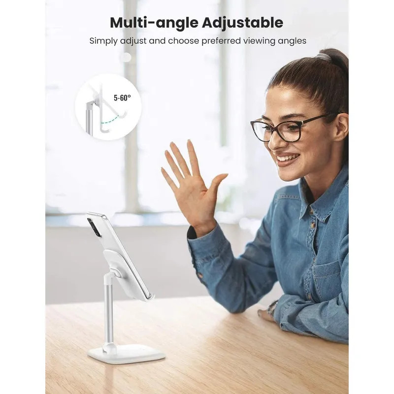 Держатель UGREEN LP287 Adjustable Desk Phone Holder для смартфонов белый (80192)