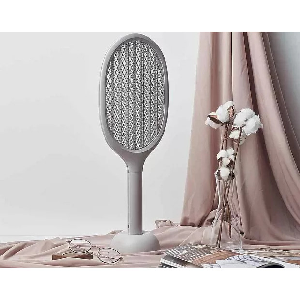 Электрическая мухобойка Solove Electric Mosquito Swatter P1 RU Серая с режимом электрической ловушки и поддержкой зарядки через подставку
