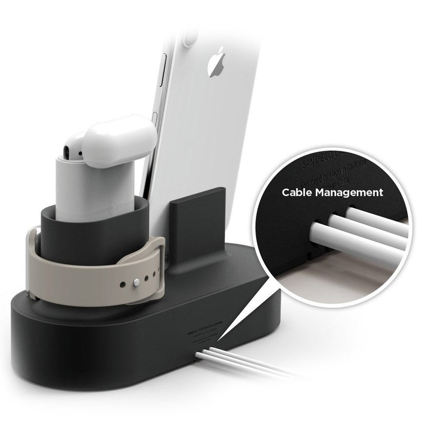 Док-станция Elago Charging Hub 3 in 1 для iPhone / Apple Watch / AirPods чёрная