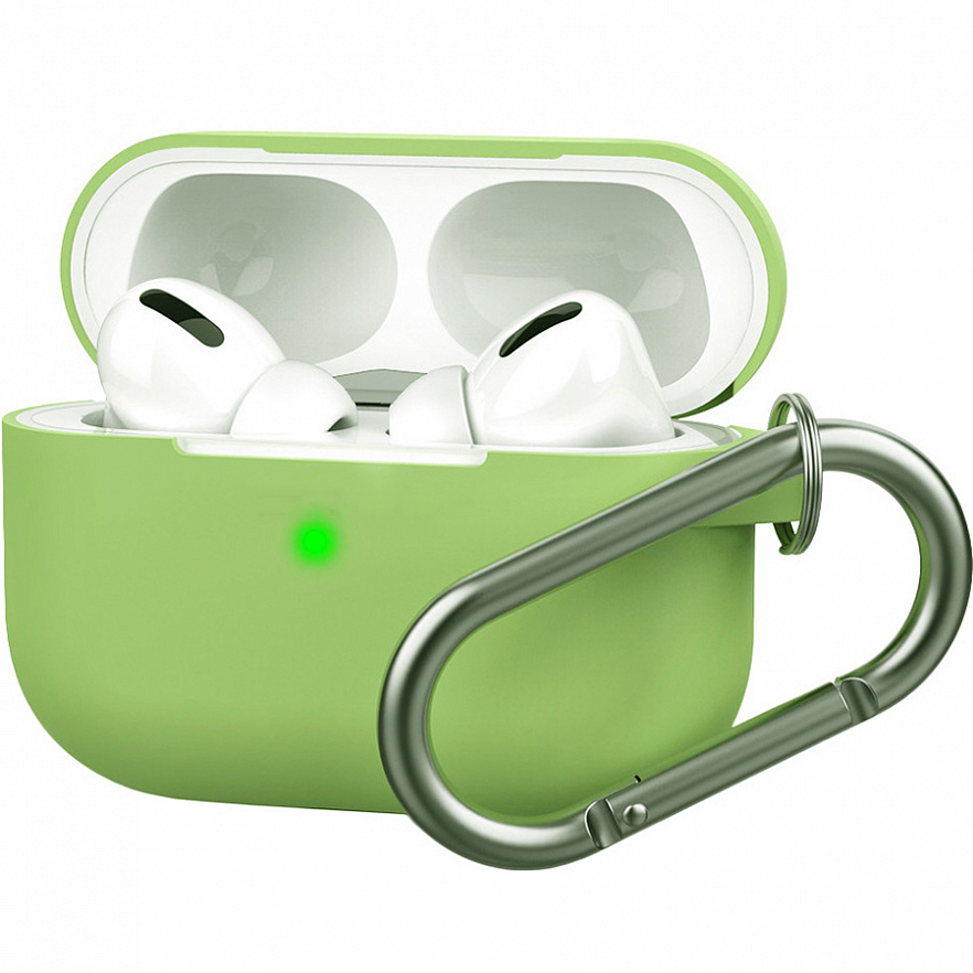Чехол Royal Edition Silicone Case с карабином для AirPods Pro зелёный