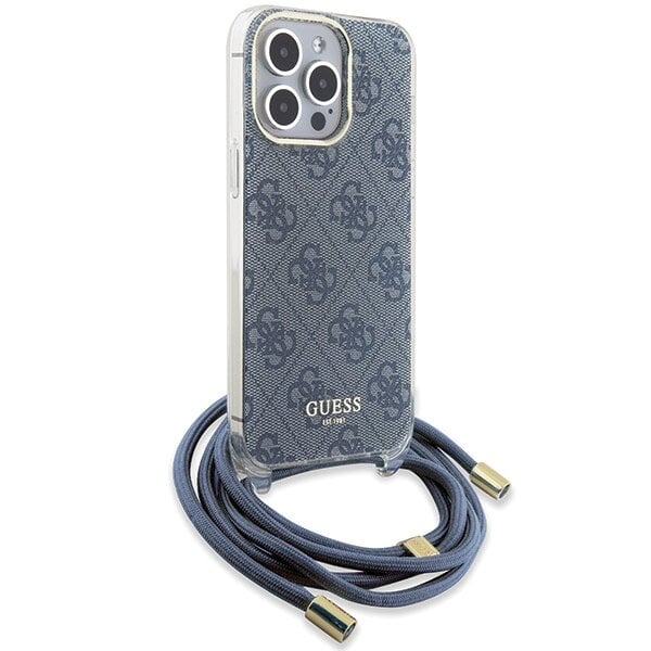 Чехол CG Mobile Guess 4G Printed Crossbody для iPhone 15 Pro Max синий
