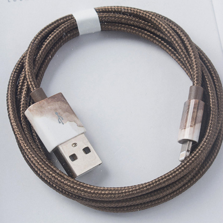 Кабель Le Cord Nylon Lightning MFI (1.2 метра) Aquarells Brown (Коричневый)