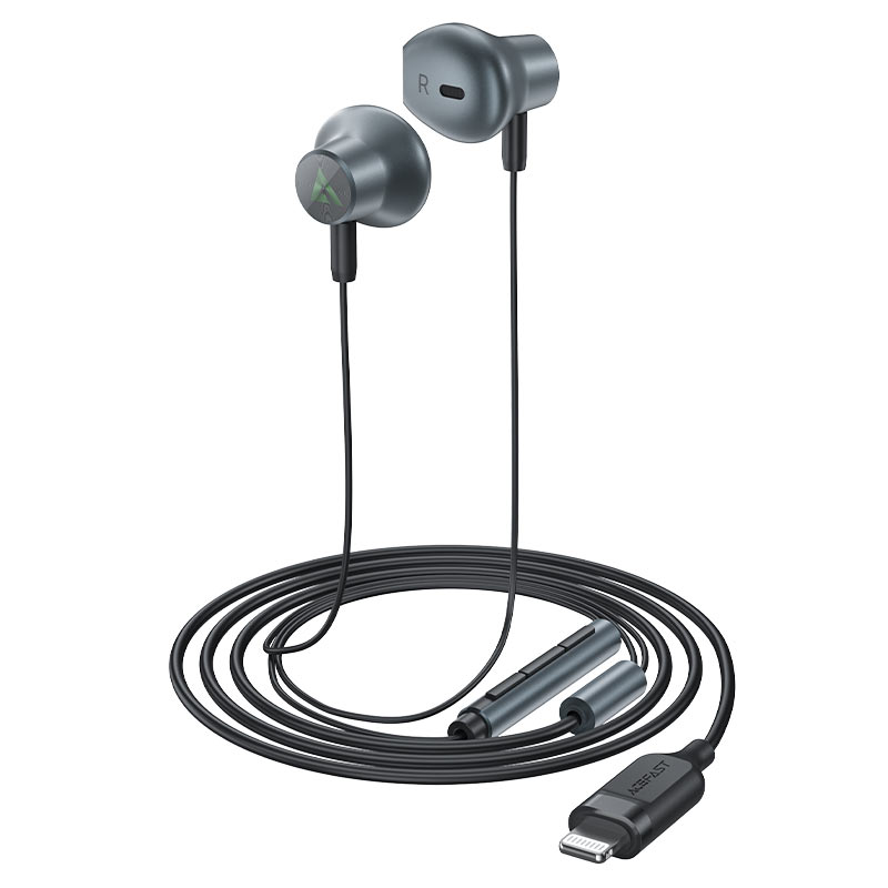 Наушники проводные Acefast L1 Wired Earphones чёрные