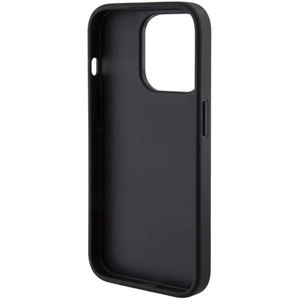 Чехол CG Mobile Guess Grip Stand PU 4G Triangle Diamond Metal Logo для iPhone 15 Pro Max чёрный