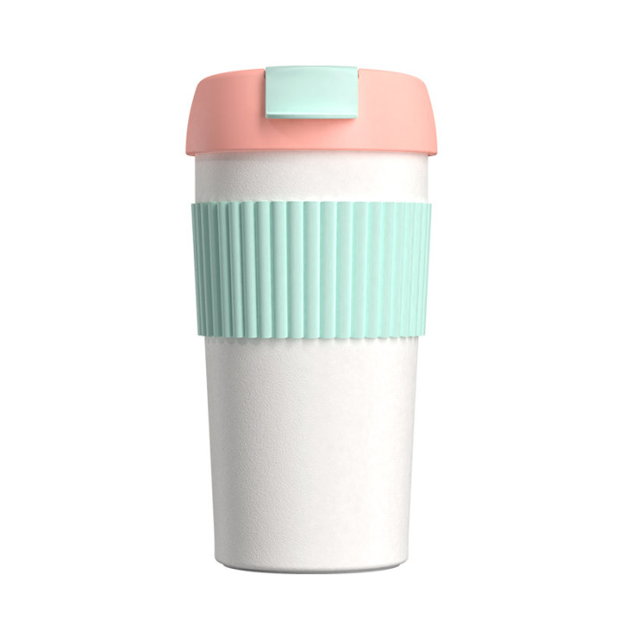 Термостакан-непроливайка KissKissFish Rainbow Vacuum Coffee Tumbler (490 мл) мятный/розовый