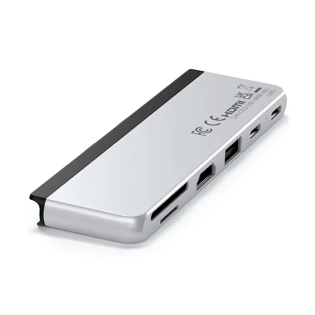 Хаб двойной Satechi Dual USB-C Hub For Surface Pro 9 серебристый