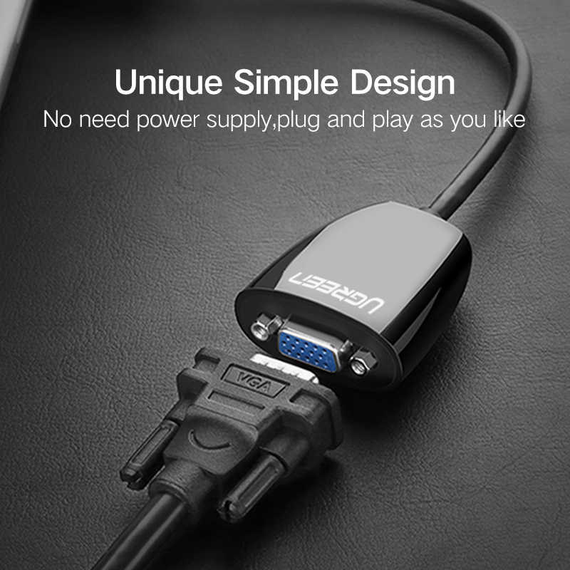 Переходник UGREEN MM105 (18 см) HDMI to VGA Converter without Audio чёрный (40253)