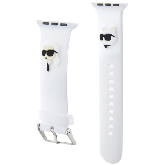 Ремешок CG Mobile Lagerfeld 3D Rubber NFT Karl & Choupette Heads для Apple Watch 38/40/41 мм белый
