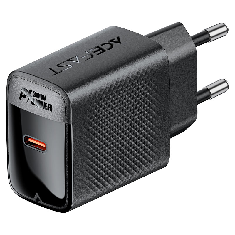 Сетевое зарядное устройство Acefast A102 USB Type-C PD30W GaN чёрное (AF-A102-BK) 