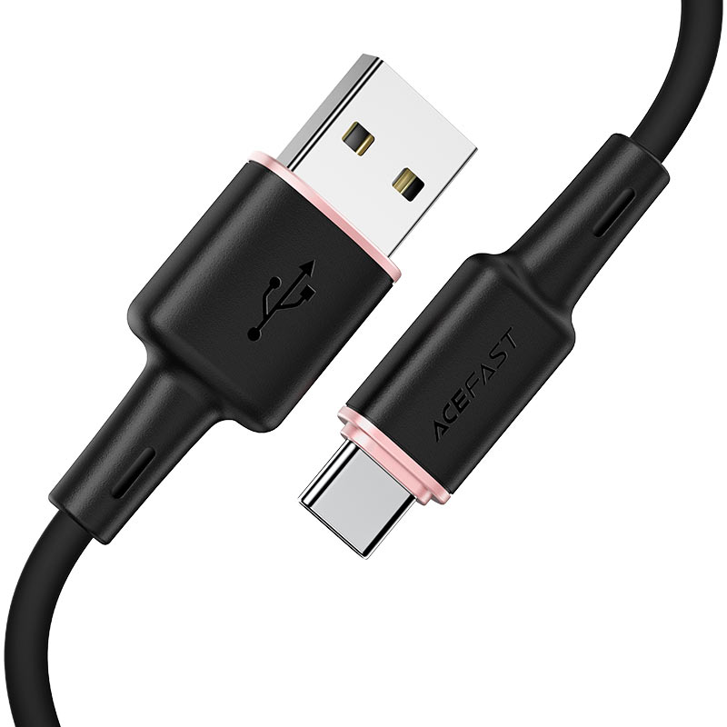 Кабель ACEFAST C2-04 USB-A to USB-C zinc alloy silicone charging data cable (1,2 метра) чёрный