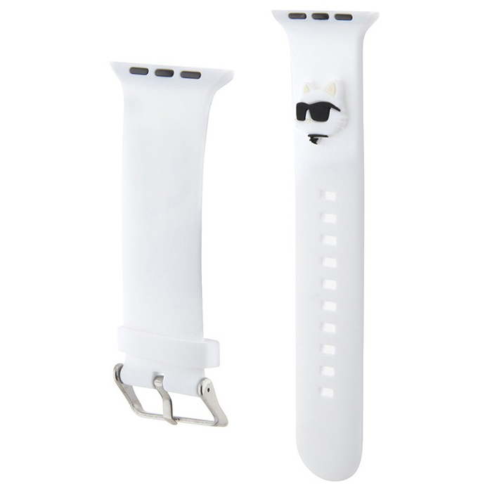 Ремешок CG Mobile Lagerfeld 3D Rubber NFT Choupette Head для Apple Watch 42/44/45 мм белый