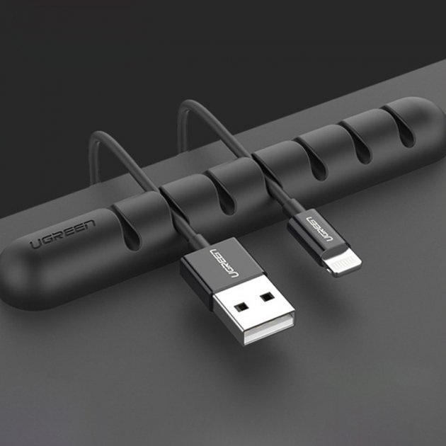 Органайзер для кабелей Ugreen LP114 (30762) Cable Organizer 4 слота (2 шт.) чёрный